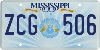 MS license plate ZCG506
