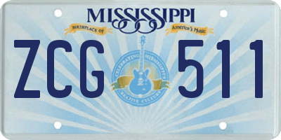 MS license plate ZCG511