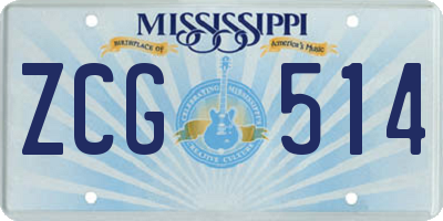 MS license plate ZCG514