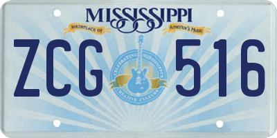 MS license plate ZCG516