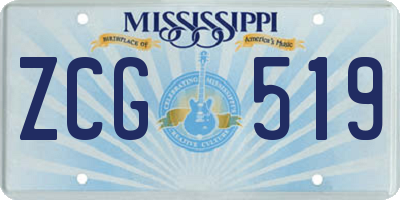 MS license plate ZCG519