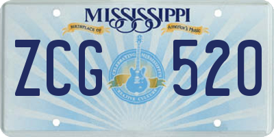 MS license plate ZCG520