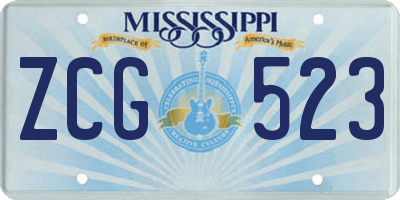 MS license plate ZCG523