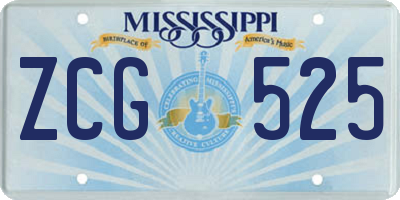 MS license plate ZCG525