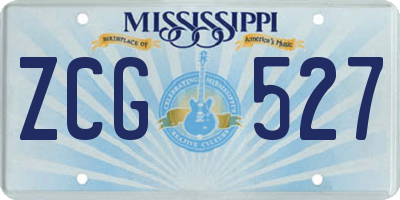 MS license plate ZCG527