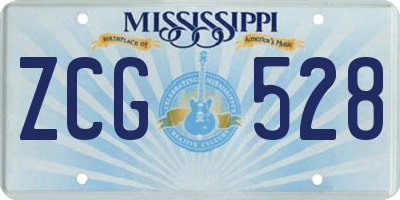 MS license plate ZCG528