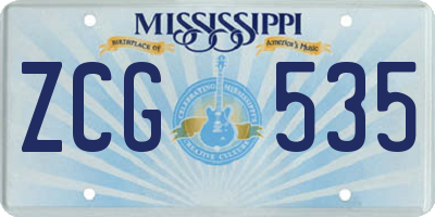 MS license plate ZCG535