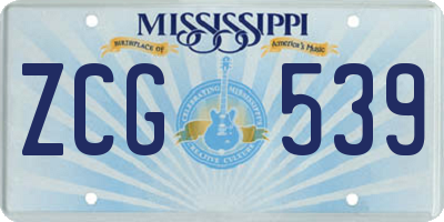 MS license plate ZCG539