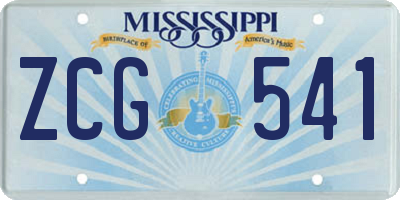 MS license plate ZCG541