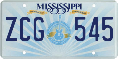 MS license plate ZCG545