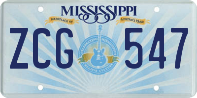 MS license plate ZCG547