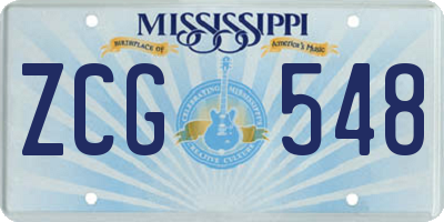 MS license plate ZCG548