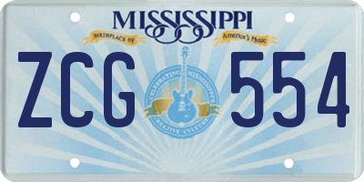 MS license plate ZCG554