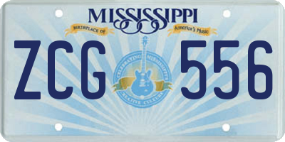 MS license plate ZCG556
