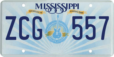 MS license plate ZCG557
