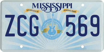 MS license plate ZCG569