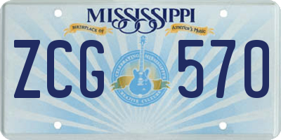 MS license plate ZCG570