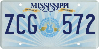 MS license plate ZCG572