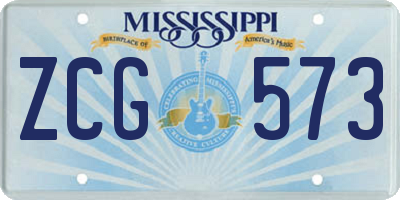 MS license plate ZCG573