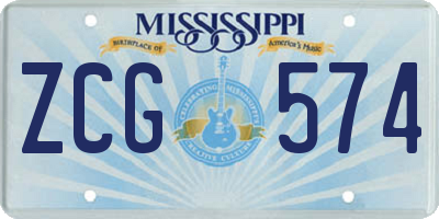 MS license plate ZCG574
