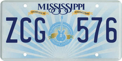 MS license plate ZCG576