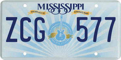 MS license plate ZCG577