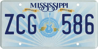 MS license plate ZCG586