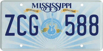 MS license plate ZCG588