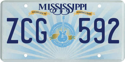 MS license plate ZCG592