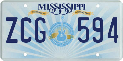 MS license plate ZCG594