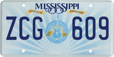 MS license plate ZCG609
