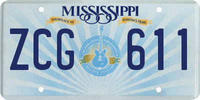 MS license plate ZCG611