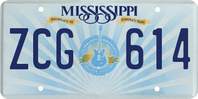 MS license plate ZCG614