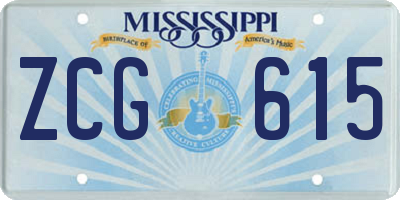 MS license plate ZCG615