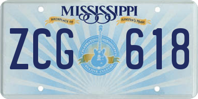 MS license plate ZCG618