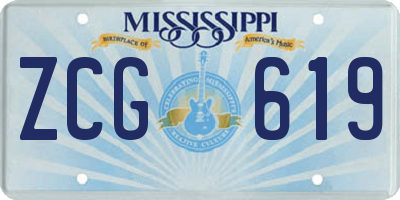 MS license plate ZCG619
