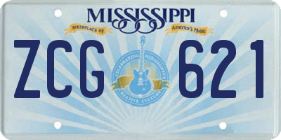 MS license plate ZCG621