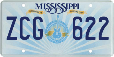 MS license plate ZCG622