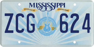 MS license plate ZCG624