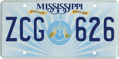 MS license plate ZCG626