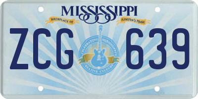 MS license plate ZCG639