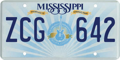 MS license plate ZCG642