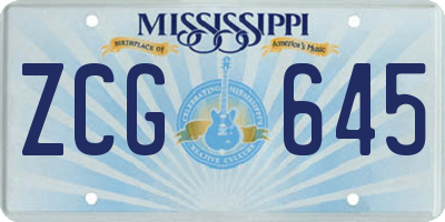 MS license plate ZCG645