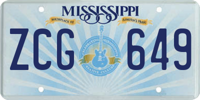 MS license plate ZCG649