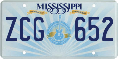 MS license plate ZCG652