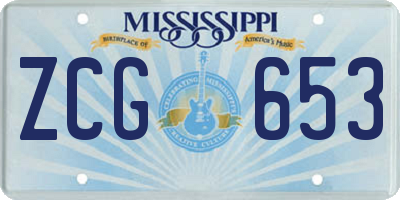 MS license plate ZCG653