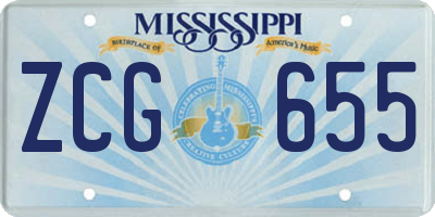 MS license plate ZCG655