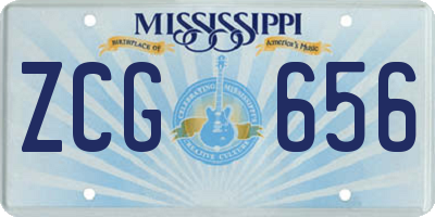 MS license plate ZCG656