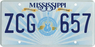MS license plate ZCG657