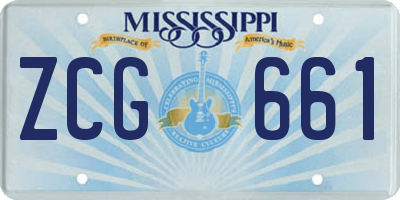 MS license plate ZCG661